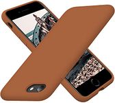 LOXXO® Liquid Silicone Case with Microfiber Coushioning Compatible for iPhone 6 Shockproof Slim Back Cover, Gel Rubber Full Body Protection - Brown