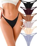 UNDER THE SEA G String Thongs for Women Seamless Underwear Low Rise No Show Thong Stretch Womens Panties Sexy 6 Pack XS-XL