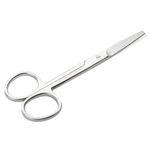 REMOS Stainless Steel Round Scissors, 12 cm, Universal for Household, Office, Craft, Workshop, School, Garden, Straight Cutting Edge