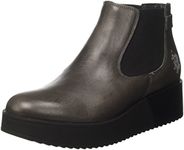 U.S. POLO ASSN. Women's Sapphire Leather Chelsea Boot, Grey Dark Grey, 4 UK