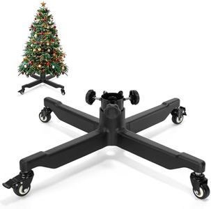 SANXIACAR Rolling Christmas Tree Stands with Wheels Fit 7.5 Foot Artificial Trees Heavy Duty Movable Xmas Tree Holder Base for 1-2.6 Inch Tree Pole (Diameter 29 Inch)