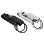 Bamyli 2PCS Duty Belt Key Holder with 2 Metal Key Rings, Heavy Duty Belt Key Holder, Stainless Steel Men Key Holder Clip for 1.5-2.25inch Wide Duty Belts for Police Law Enforcement (Black & Silver)