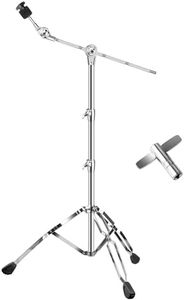 Suvony Cymbal Stand,Boom Cymbal Stand with Double Braced Legs,Ride Cymbal Stand with Memory Lock Limiter and Non-Slip Rubber Feet,Boom/Straight Combo Adjustable Height 31"-58"