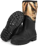 GUGULUZA Hunting Rubber Boots, Waterproof Camo Hunting Boots with 6 mm Neoprene for Men, Insulated Rain Boots for Outdoors (Camo, US8)
