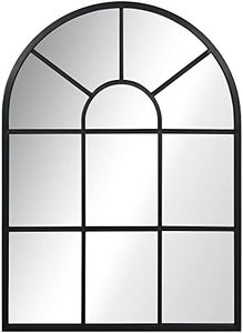 HOMCOM Espejo Decorativo de Pared 50x70 cm Espejo de Ventana de Metal para Salón Dormitorio Entrada Estilo Moderno Negro