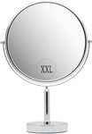 MIRRORVANA® XXLarge 3X Magnifying Makeup Mirror on Stand for Dressing Table, Desk and Bathroom & Bedroom Vanity, Double Sided 3X/1X Magnification, 43cm Tall and 28cm Wide