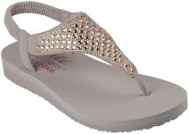 Skechers Women's Meditation-Rockstar Flip-Flop, Taupe, 10