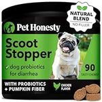 Pet Honesty Scoot Stopper - Digestion & Health Supplement for Dogs - Dog Anal Gland Support, Diarrhea & Bowel Support, Fiber & Probiotics (90 ct)