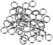 VALYRIA Stainless Steel Silver Split Key Ring Double Loop Jump Ring Diameter 6mmx1.4mm for Jewelry Making (200pcs, 6mm)