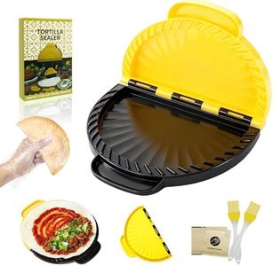 8”Tortilla Sealer, Tortilla Crimper for Quick Breakfast Snacks Sandwich Taco Sealer Press, Easy to Use Crimper Tool for Workers, Home Cooking and Homemakers , Include 2*Brush And 10*Disposable Gloves