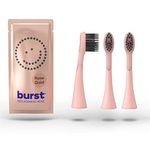 BURST Replacement Electric Toothbrush Heads for BURST Sonic Toothbrush, Charcoal Bristles, Deep Clean, Healthier Smile, 3pk, Rose Gold