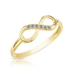 TILO JEWELRY 10k Yellow Gold Forever Infinity Cubic Zirconia Ring, Zirconia,Yellow,Yellow Gold,Gold, Cubic Zirconia