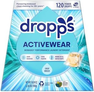 Dropps Activewear Biobased Power Laundry Detergent Pods, Crisp Breeze (120 Count) - Laundry Pods Fights Tough Stains & Odors, Sweat & Dirt - HE Compatible Laundry Supplies for Clean Clothes