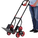 DURHAND Steel Climbing Stairs Trolley Hand Trucks 6-Wheels Foldable Load Cart 120kg