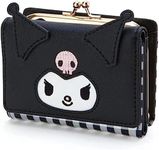 Cute Coin Purses for Girls Kawaii Wallet Cartoon Trifold Wallets for Japanese Anime Fans, Black, Decoration