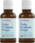 Lovebug Award Winning USDA Organic Probiotic for Infants & Babies 0-12 Months | Helps w/Colic, Reflux, Diarrhea, Constipation & Gas | Multi-Strain 5 Billion CFU | Liquid Drops (60 Days Supply)