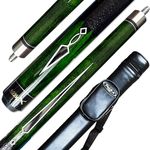 Tai ba cues Pool Cue Stick, 11.75mm Tip, 57", Hardwood Canadian Maple 2-Piece Professional Billiard Stick 18,19,20,21 Oz (Selectable)-Blue, Red, Gray, Green Pool Cue Stick