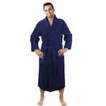 Star and Stripes NAVY BLUE Bathrobe UNISEX shawl collar Terry Towel 100% COTTON UNISEX brand Bathrobe L/XL