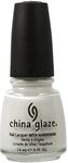 China Glaze White On White Nail Polish Lacquer with Hardeners 14ml