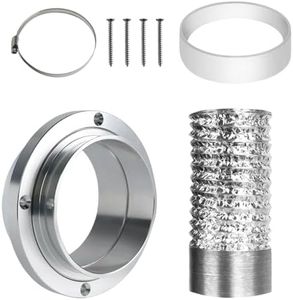 Aluminum Alloy 4 Inch Dryer Vent Hose Connector Kit, Quick Setup Design With Extra Thick(6-Ply) Aluminum Foil 5 Ft Duct And 2 Clamps, Antioxidant And Durable For Dryer Washer Bathroom