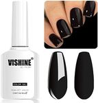 Vishine Black Gel Nail Polish, 16ml Soak Off Gel Polish UV LED Lamp Cure Nail Art DIY Manicure at Home, Pure Black M109