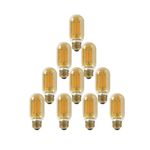 paul russells LED Filament T45 Light Edison Screw E27, 35w Equivalent Replacement Antique Bulb, ES 4.5W 400LM LED 2200K Amber Bulbs, Decorative Ceiling Fittings Energy Saving Lightbulbs, Pack of 10