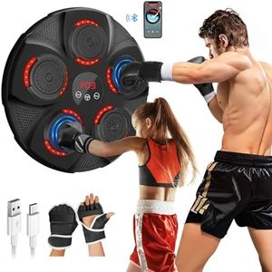 GOENITZ Music Boxing Machine, Boxing Machine Wall Mounted Music with Boxing Gloves, Rechargeable Boxing Training Equipment, Smart Bluetooth Boxing Machine for Home, Indoor and Gym