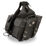 Milwaukee Leather SH629ZB Black Zip-Off PVC Motorcycle Throw Over Saddlebags with Rivets-Black-PCS