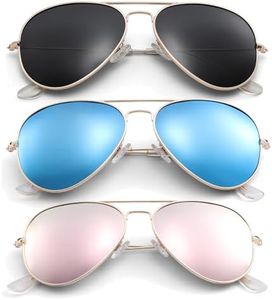 Pro Acme Aviator Sunglasses for Men Women Classic Polarized UV400 Protection 58MM 3PCS(Gold Black/Blue Mirrored/Pink Mirrored)