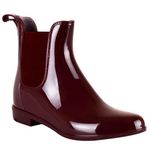 A2Z Women Rain Boot Anti-Skid Waterproof - Wellies LDS AZ32318 Burgundy 7 UK