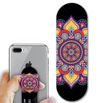 Regor Tabletop Finger Grip & Mobile Holder Mobile Stand Phone Holder for Hand & Mobile Back Holder Grip Great for Selfie & Works as iPhone Stand & Android Phone Stand - Mandala (Black Yellow & Blue)