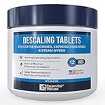 Descaling Tablets (12 Count/Up to 12 Uses) for Jura, Miele, Bosch, Tassimo Espresso Machines and Miele Steam Ovens by Essential Values (1 Pack)