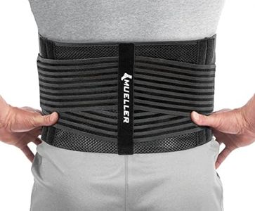 MUELLER Esports Medicine 4-in-1 Lumbar Back Brace with Hot/Cold Pack, Belt, Back Pain Relief Support for Men and Women, Ideal for Upper and Lower Back Pain, Sciatica, Black, One Size