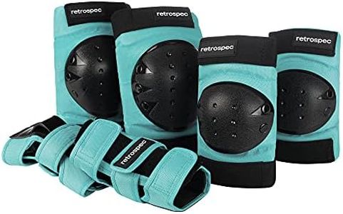 Retrospec Knee Pads, Elbow Pads & Wrist Guards for Men, Women & Kids - Protective Gear for Skateboarding, Roller Skate, Rollerblade, BMX & Scooter - Multi Sport Pad Set - Spring Mint - Child (3-9yrs)