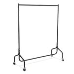 dosleeps Clothes Rails 4FT Clothing Rail on Wheels Metal Heavy Duty Carment Hanging Rack Coat Display Stand For Bedroom, Living Room (4ft)