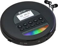 KLIM Nomad - New - Portable CD Player Walkman with Long-Lasting Battery - with Headphones - Radio FM - Compatible MP3 CD Player Portable - TF Card Radio FM AM Bluetooth - Ideal for Cars - Black