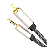 Ｂｅｓｇａ Coaxial Audio Video Cable to 3.5mm Lossless Jack Male to Male Cord Coaxial Cable for Speakers, HDTV, Home Stereos, Speaker, 100cmx1cmx1cm