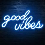 Good Vibes Neon Sign for Wall Decor，Powered by USB 3D Art Neon Light, 16.1"x 8.3"x 0.6"