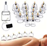 QDSTAR Cupping Set,18 Cups Cupping Therapy Sets Massage Back, Pain Relief, Physical Therapy, Chinese Cupping kit with Vacuum Pump - Massage Cupping Cup for Massage Therapists–Improve Your Health & Wellness