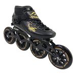 PASENDI Professional Carbon Fiber Speed Skates Adult Men's and Women's Skates 4-Wheels Single-Row Roller Skates Shoes Black Inline Skate Shoes (Black, US10/EU43)