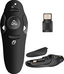 rts Wireless Presentation Clicker for PowerPoint Presentations, USB Dongle Presenter Remote with RF 2.4GZ Laser Pointer Slide Clickers for Mac/Windows/Linux, Computer/Laptop, Google Slide/PPT/Keynote