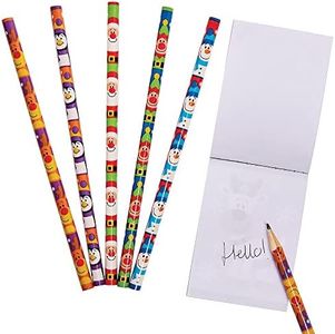 Baker Ross FX405 Christmas Chums Pencils - Pack of 15, Christmas Party Bag Fillers and Favours for Kids, Drawing and Writing Pencils