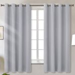 BGment Blackout Curtains - Grommet Thermal Insulated Room Darkening Bedroom and Living Room Curtain, 2 Panels of 52 x 63 Inch, Light Grey