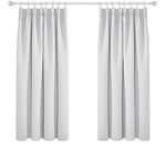 Deconovo Super Soft Curtains Thermal Insulated Pencil Pleat Room Darkening Curtains for Livingroom 46 x 54 Inch Silver Grey One Pair