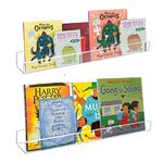 Dingelex 24 Inches Invisible Wall Floating Bookshelf for Kids and Nursery, Clear Acrylic Shelves for Figures Books, 2 Pack (5MM Thick)