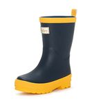 Hatley Classic Rain Boots, Navy and Yellow, 11 M US Little Kid