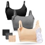 Pumping Bra, Momcozy Hands Free Pumping Bras for Women 3 Pack Supportive Comfortable All Day Wear Pumping and Nursing Bra in One Holding Breast Pump for Spectra S2, Bellababy, Medela, etc