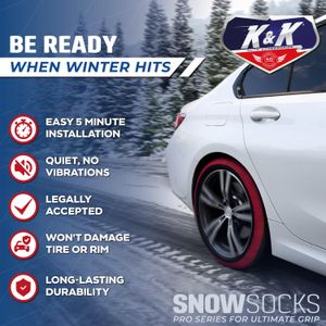 K&K Snow Socks XLarge – Winter Tire Traction Covers