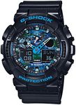 G-SHOCK GA100CB-1A Mens Blue/Black Analog/Digital Watch with Black Band