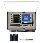 Kurtzy Fountain Calligraphy Pen Set with 6 Nibs, Cartridges and Ink Adaptor (14 Pieces) - Writing Fountain Pen with Blue Ink - Perfect for Gifting to Beginners and Adults